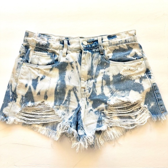 Blank NYC Distressed Tie Dye Bleached Shorts Size 27 - Picture 1 of 11